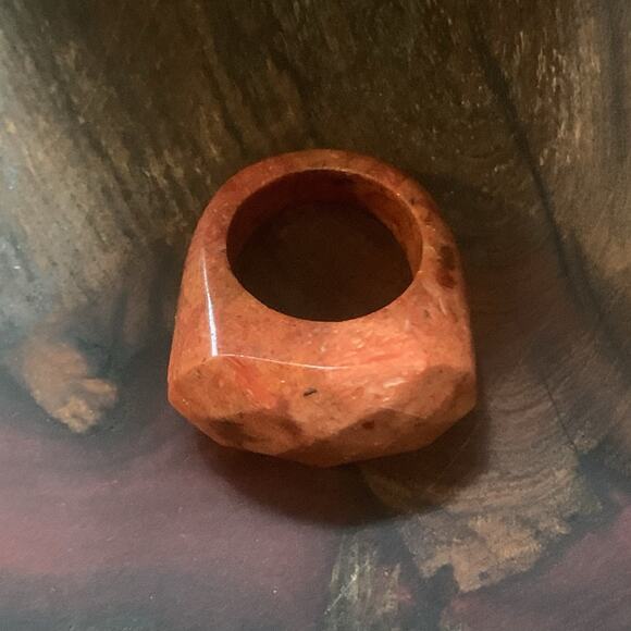 Red Jasper Statement Ring Size 9 - Picture 4 of 9